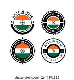 Bandera nacional de la India, conjunto de iconos vectoriales planos