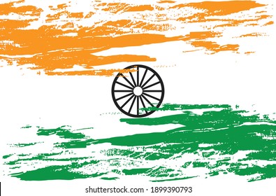 National flag of India vector illustration. 