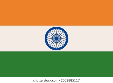 National flag of India. Vector illustration.