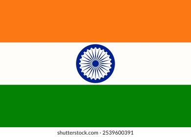 National Flag of India, Vector illustration. 