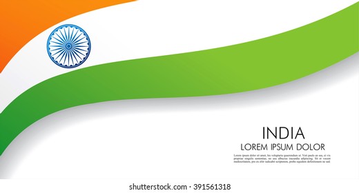 National flag of India. Vector template banner