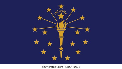 National flag of Indiana, Vector illustration, Vector of Indiana Flag. EPS, Vector, illustration.