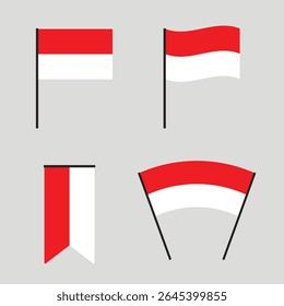 The national flag of Indonesia. Flat design illustration.