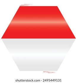 National Flag of Indonesia. Indonesian flag in polygon shape. Asian Country. Indonesia flags isolated on white background. Editable vector EPS available