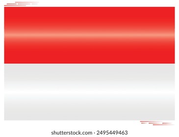 National Flag of Indonesia. Indonesian flag in Rectangle shape. Asian Country. Indonesia flags isolated on white background. Editable vector EPS available