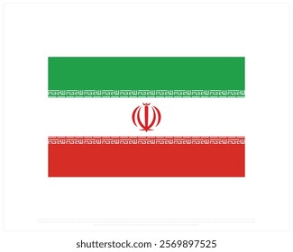 National flag of IRAN on a white background, Editable Vector illustration of IRAN flag, National Day design, Flag of Iran flat design, National Day of Iran