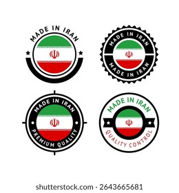 Bandera nacional de Irán, conjunto de iconos vectoriales planos