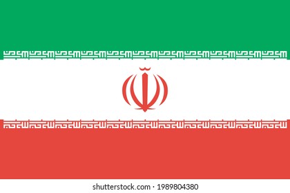 National flag of the Iran. Vector illustration.
