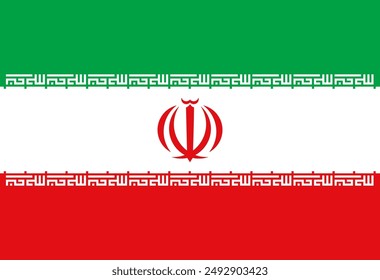 Bandera Nacional de Irán, Ilustración vectorial.