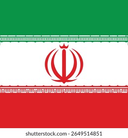 National Flag of Iran.Iran flag official colors and proportion digital vector illustration.
