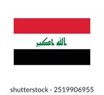 National flag of Iraq, National Day of Iraq, Independence Day, Iraq, Vector illustration of Iraq flag on white background, Editable vector Design of flag on a white background
