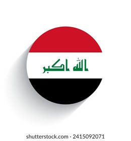 Ilustración del vector de icono de la bandera nacional del Iraq aislada en fondo blanco.