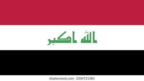 National flag of Iraq. Rectangular flag. Vector illustration