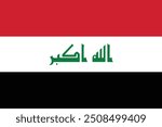 National flag of Iraq. Flag of Republic of Iraq. Iraqi flag. Vector Illustration. 