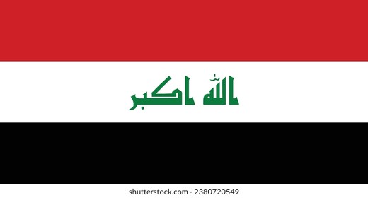 National flag of Iraq that can be used for celebrating Iraq national days. Vector illustration