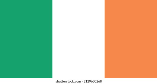 National flag of Ireland in the original colours and proportions
