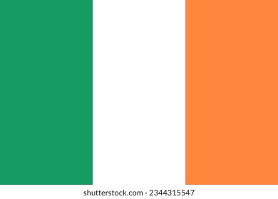 National flag of Ireland. Vector illustration.