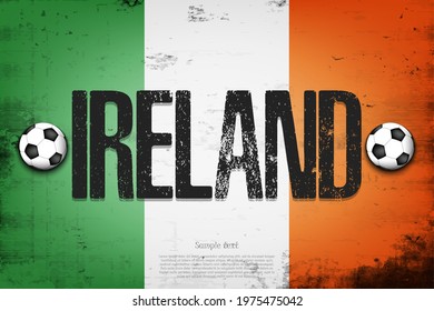 National flag of Ireland. Vintage background. Grunge texture. Banner design pattern. Vector illustration