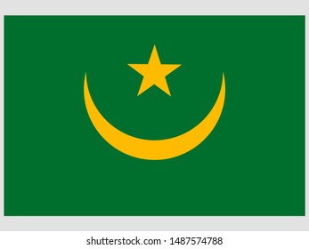 National flag of Islamic Republic of Mauritania. original colors and proportion. Simply vector illustration eps10, from countries flag set.