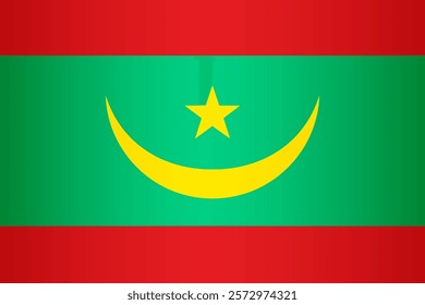 National Flag of the Islamic Republic of Mauritania. Vector symbol