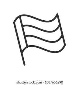 National flag of Islamic United Arab Emirates, UAE, linear icon. Line with editable stroke