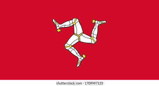 the national flag of isle of man. proportion 1:2