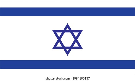 National Flag of Israel Located in the middle east