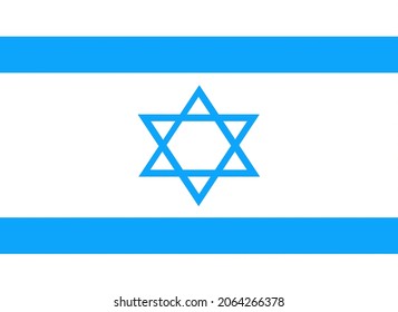 The national flag of Israel a Middle Eastern country on the Mediterranean Sea