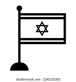 National flag of Israel on white background