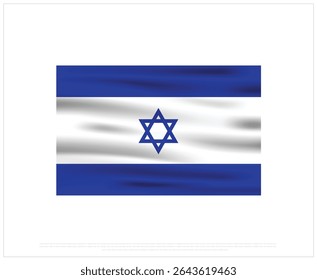National flag of ISRAEL on a white background, Editable Vector illustration of ISRAEL flag, National Day design, Flag of Israel flat design, National Day of Israel