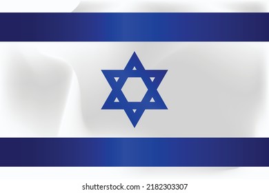 National flag of Israel. Realistic pictures flag