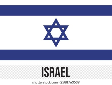  National flag of Israel. The flag of Israel. Rectangle icon. Flag icon. Standard color. A long banner. Digital illustration. Vector illustration.
