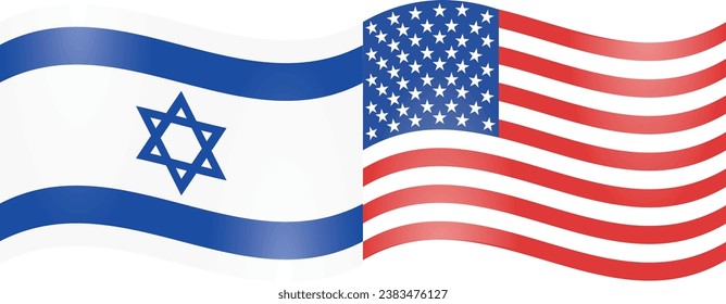 National flag of Israel and USA