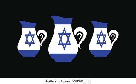 National flag of Israel. Vector illustration .Israel flag for independence day. 