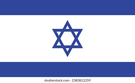 National flag of Israel. Vector illustration .Israel flag for independence day. 