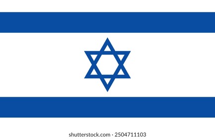 National flag of Israel. Vector illustration.