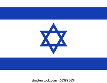 National flag of Israel. Vector illustration 