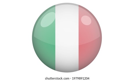 National flag of Italy in icon design. Italian flag vector
