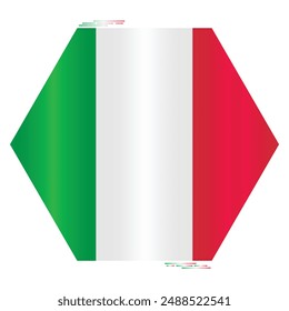 National Flag of Italy. Italian flag in polygon shape. European Country. Italy flags isolated on white background. Editable vector EPS available