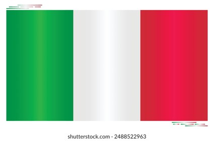 National Flag of Italy. Italian flag in Rectangle shape. European Country. Italy flags isolated on white background. Editable vector EPS available