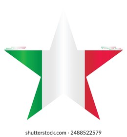 National Flag of Italy. Italian flag in star shape. European Country. Italy flags isolated on white background. Editable vector EPS available