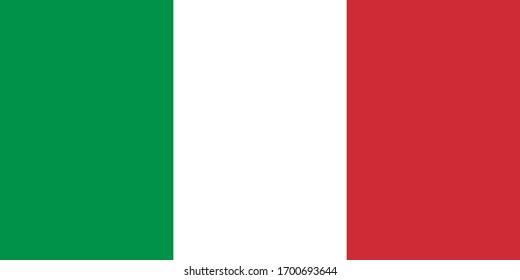 the national flag of italy. proportion 1:2