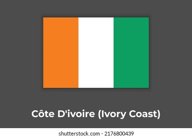 The National Flag of Ivory Coast - Côte D'Ivoire