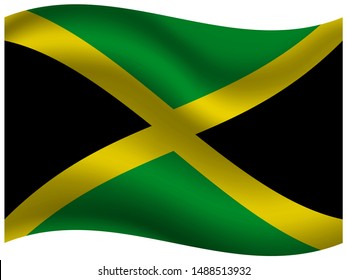 National Flag Jamaica Original Colors Proportion Stock Vector Royalty Free Shutterstock