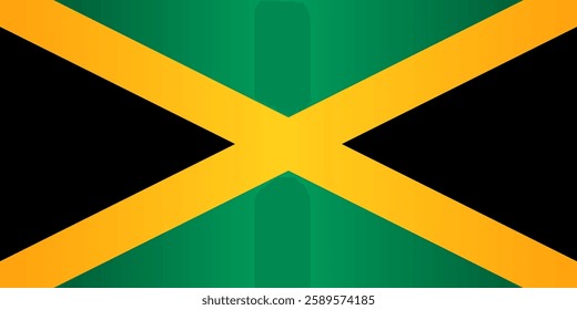 National Flag of Jamaica. Vector Element