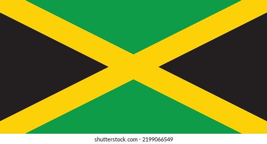 National Flag of Jamaica in vector format. Colors and Proportion are based on official specifications.