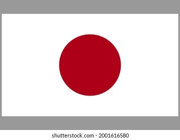 National Flag of JAPAN Isolated Vector Image