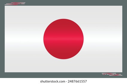 National Flag of Japan. Japanese flag in Rectangle shape. Asian Country. Japan flag isolated on white background. Editable vector EPS available