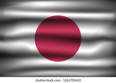 National Flag of Japan JP. Front view, official colors and correct proportion. Realistic vector illustration.