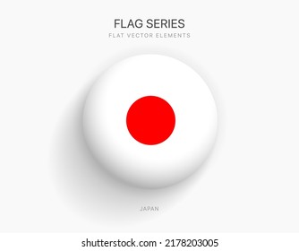 National flag of Japan. Japan flag logo. Japan icon. Neumorphism soft UI.